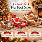 Christmas Sleigh Plush Pet Bed – Cozy Festive Holiday Bed for Dogs & Cats