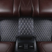 Black White Stitching Custom Heavy Duty, Universal Fit Floor Mats for Cars, SUVs, and Trucks