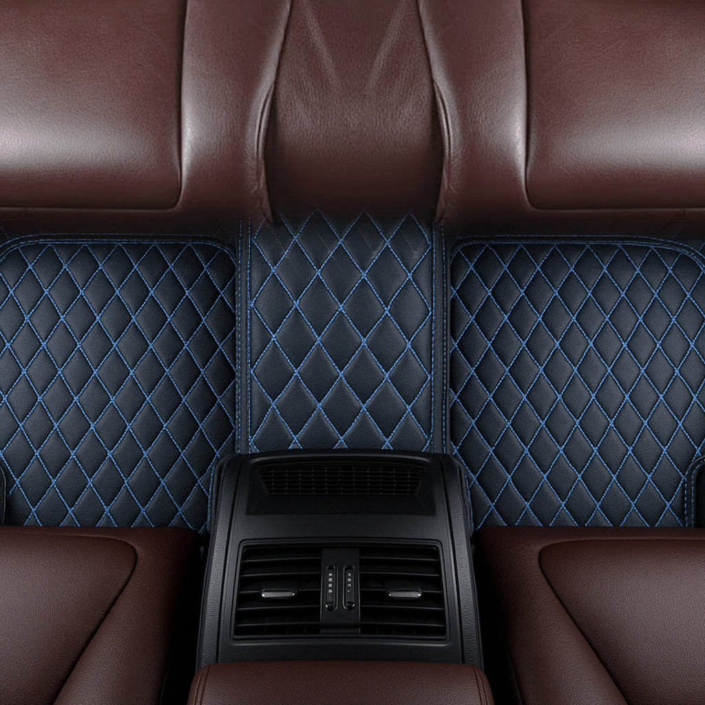 Black Blue Stitching Custom Heavy Duty, Universal Fit Floor Mats for Cars, SUVs, and Trucks