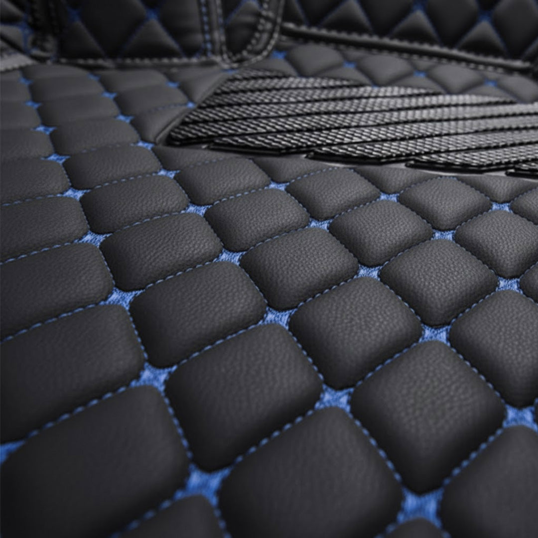 Black Blue Stitching Custom Heavy Duty, Universal Fit Floor Mats for Cars, SUVs, and Trucks