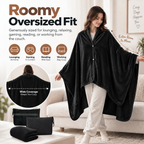 Cozy Oversized Flannel Wearable Blanket – Soft & Foldable Travel Wrap