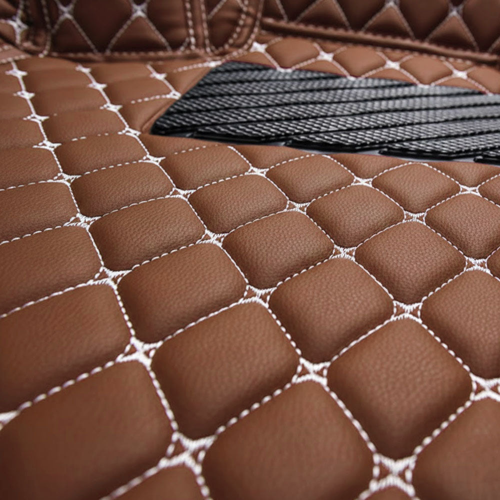 Brown Stitching Custom Heavy Duty, Universal Fit Floor Mats for Cars, SUVs, and Trucks