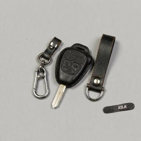 Premium Leather Key Fob for Jeep