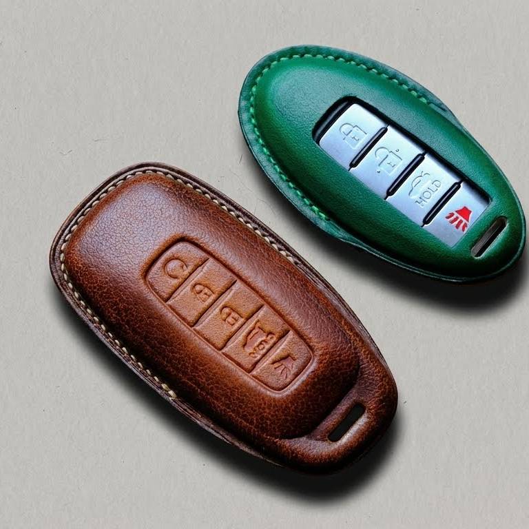 Premium Leather Key Fob for Nissan