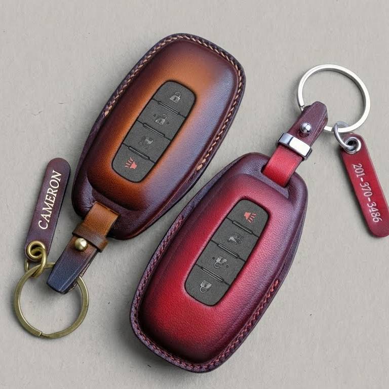 Premium Leather Key Fob for Nissan