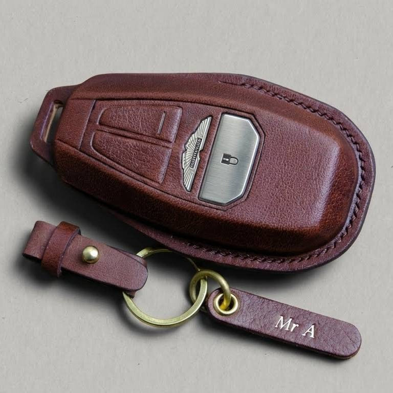 Premium Leather Key Fob for Aston Martin