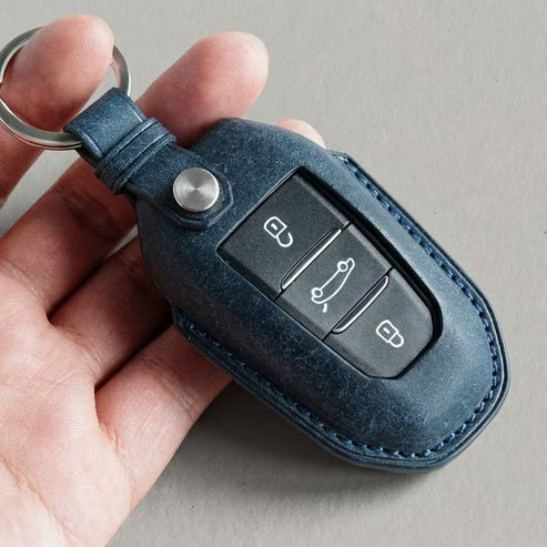 Premium Leather Key Fob for Citroën
