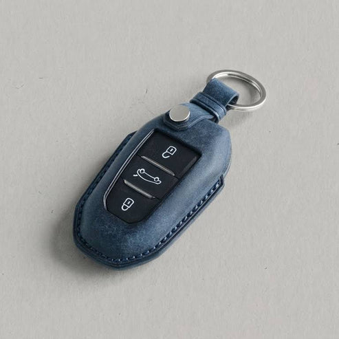 Premium Leather Key Fob for Citroën