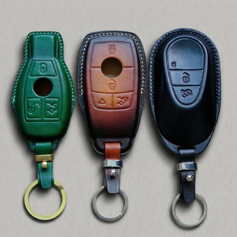 Premium Leather Key Fob for Mercedes