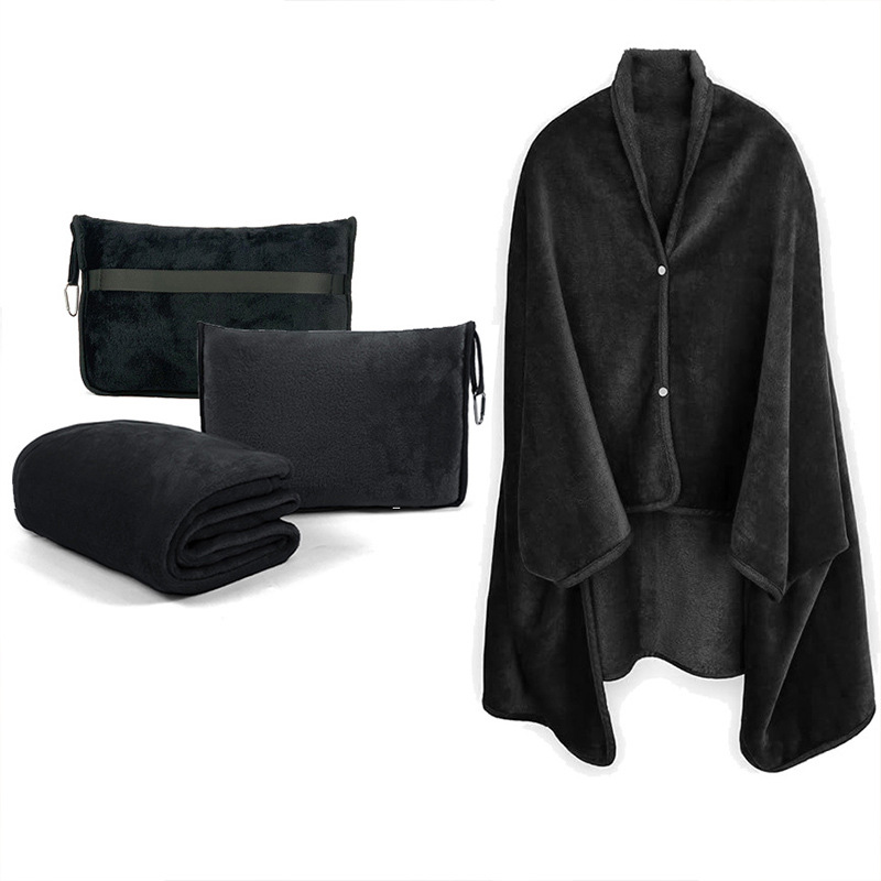 Cozy Oversized Flannel Wearable Blanket – Soft & Foldable Travel Wrap