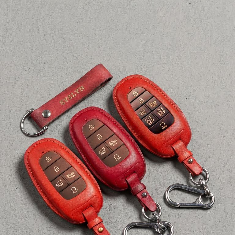 Premium Leather Key Fob for Hyundai