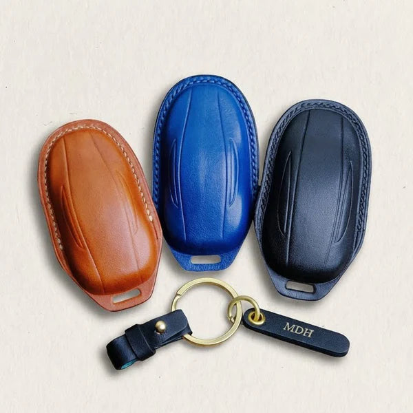 Premium Leather Key Fob for Tesla