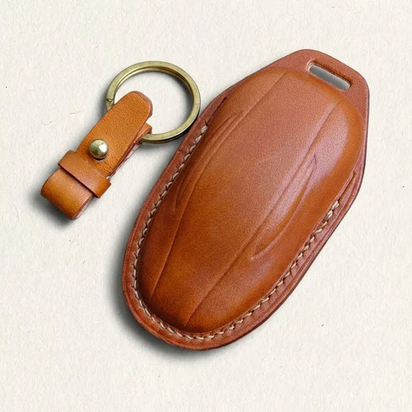 Premium Leather Key Fob for Tesla