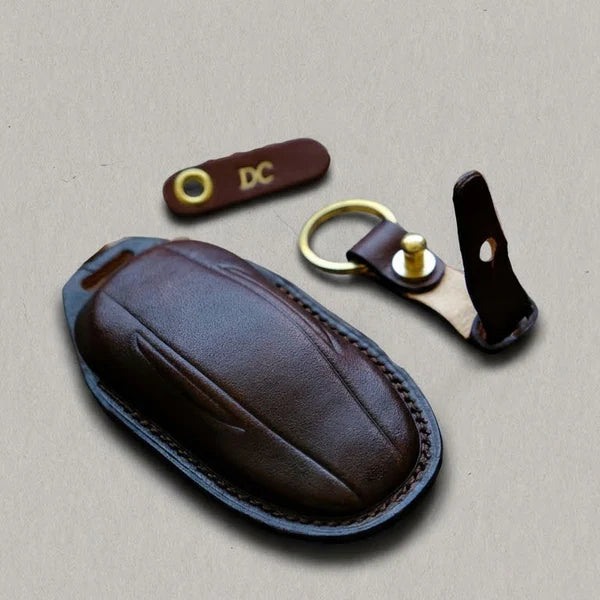 Premium Leather Key Fob for Tesla