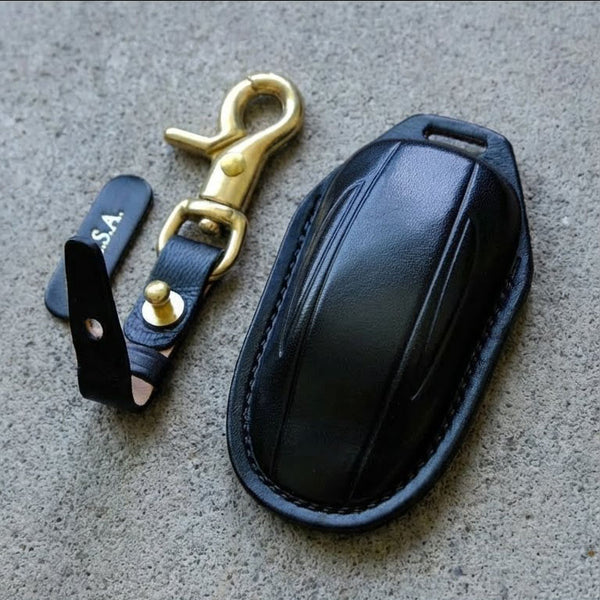 Premium Leather Key Fob for Tesla